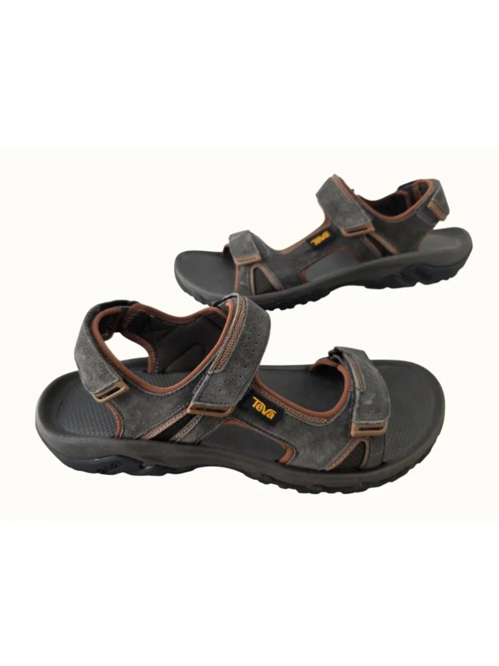 Teva Mens Katavi 2 Sport Sandals Size 13 Gray Leather Outdoor Hiking 1019192